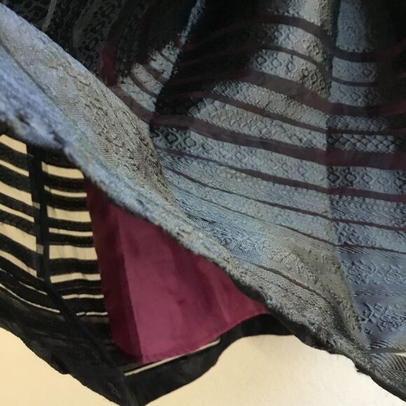 Black midi sheer stripe skirt with purple lining whimsygoth vampire gothic S - Picture 2 of 7